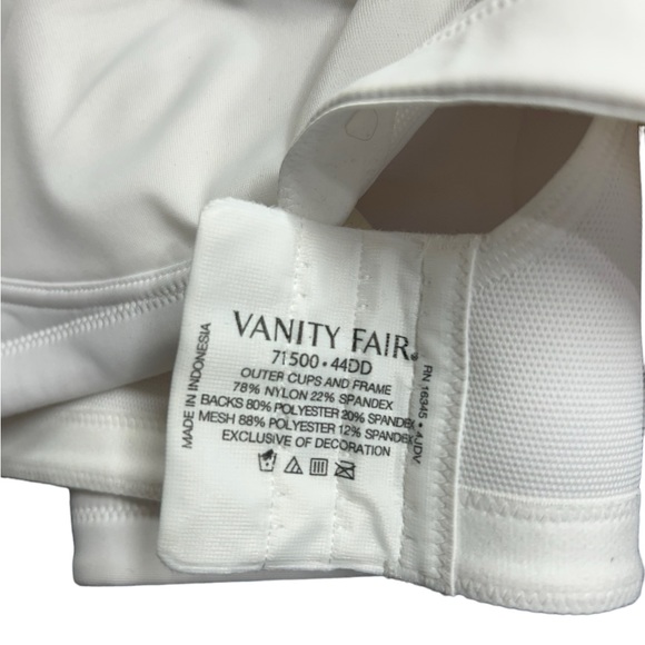 VANITY FAIR white size 44DD style 71500 wirefree bra NWT - Picture 7 of 8